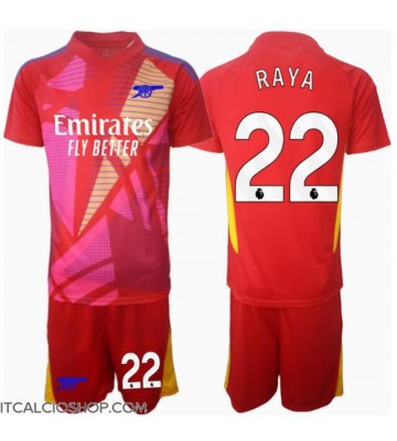 Arsenal David Raya #22 Portiere Seconda Maglia Bambino 2024-25 Manica Corta (+ Pantaloni corti)